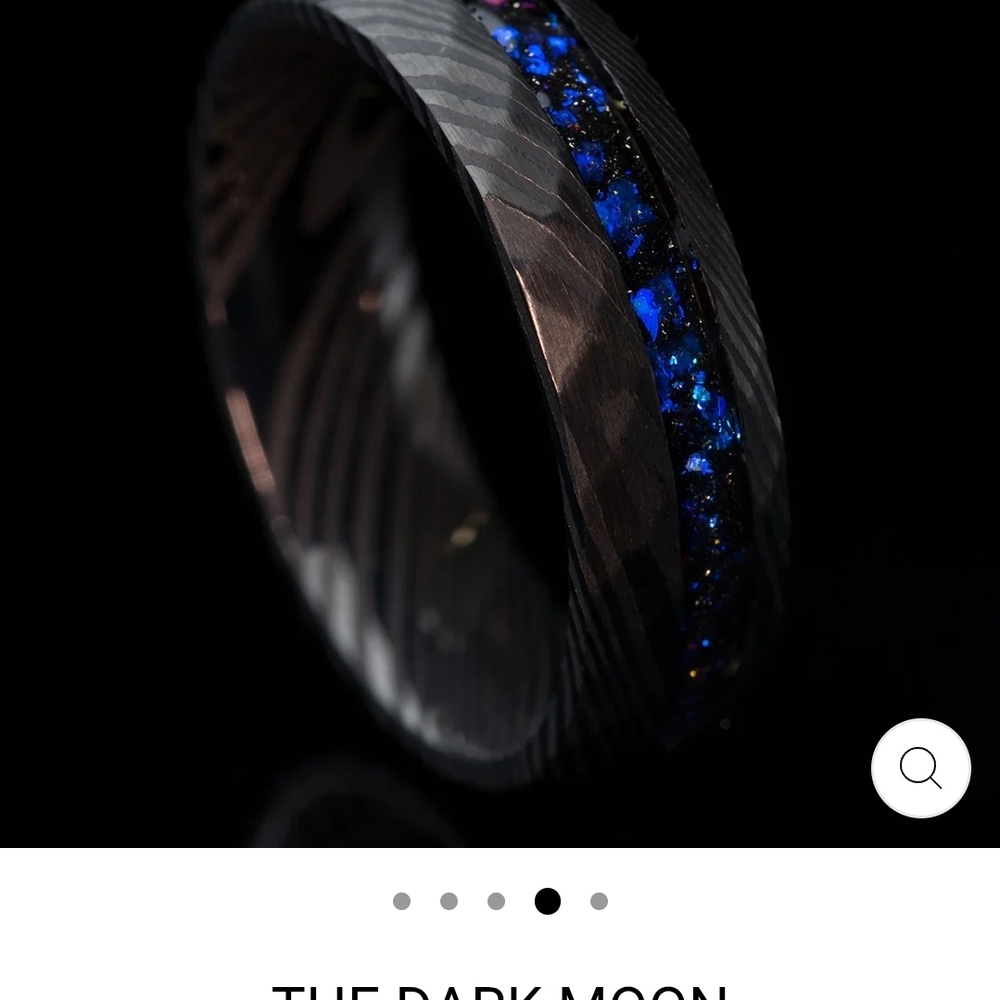 Men's Black and Blue Ring